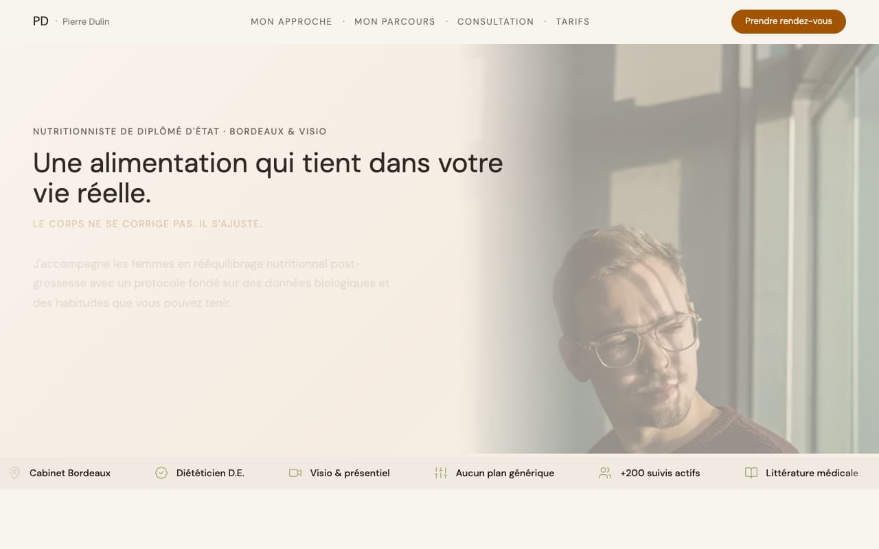 Aperçu desktop du site Pierre Dulin