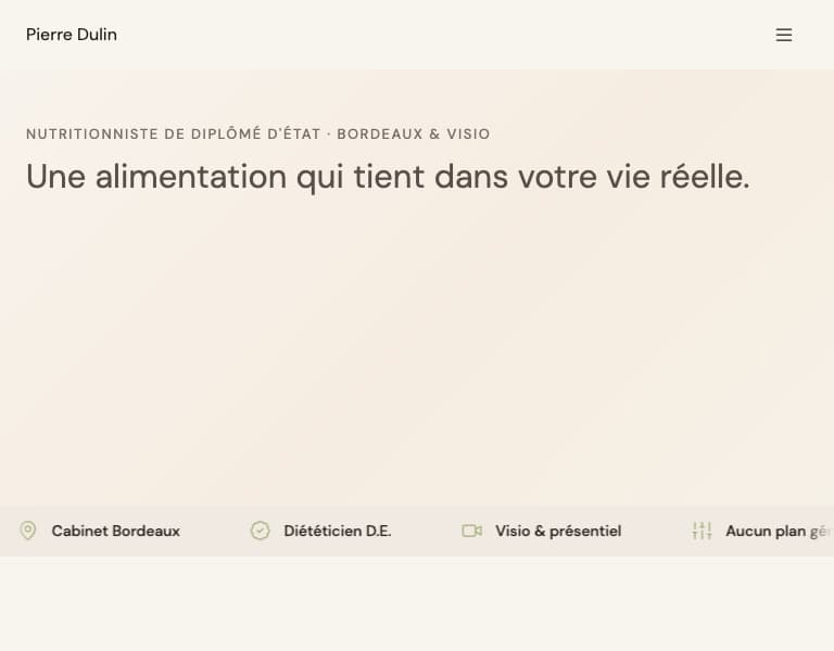 Aperçu mobile du site Pierre Dulin